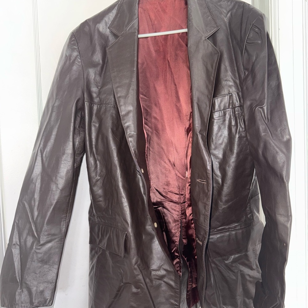 Brown Leather Blazer
